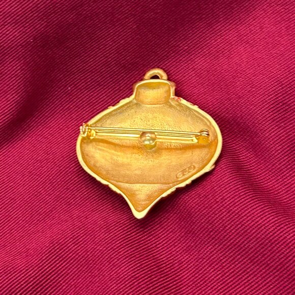 VTG JJ Gold-Tone Christmas Ornament Brooch - Picture 12 of 12